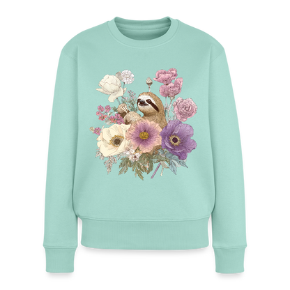 Vintage Sloth Blossom - Frauen Premium Pullover - by Artful Alchemist