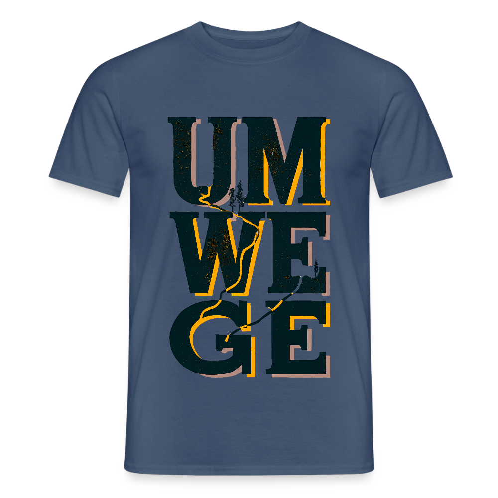 Umwege – Männer T-Shirt - Dunkles Denimblau
