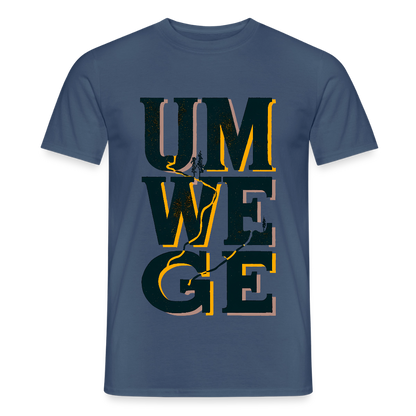 Umwege – Männer T-Shirt - Dunkles Denimblau