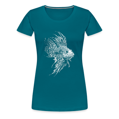 Rotfeuerfisch - Monochrom - Frauen Premium T-Shirt - by Artful Alchemist