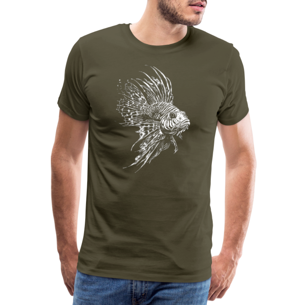 Rotfeuerfisch - Monochrom - Männer Premium T-Shirt - Khaki