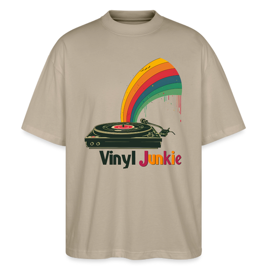 Vinyl Junkie Rainbow - Stanley/Stella Oversized Unisex Bio T-Shirt Blaster 2.0 - by Artful Alchemist
