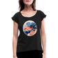Bunter Meeres Fisch - Frauen T-Shirt mit gerollten Ärmeln - Schwarz