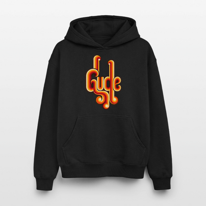 Gude Retro – Oversized Heavyweight Unisex Hoodie - Schwarz