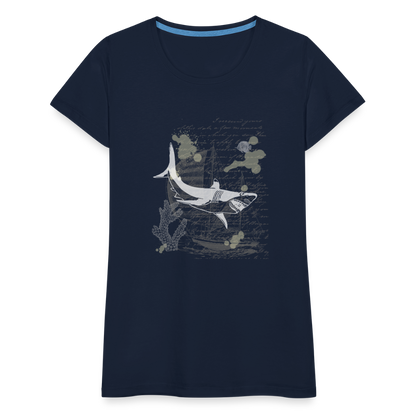 Vintage Steampunk Hai Motiv - Frauen Premium T-Shirts - by Artful Alchemist