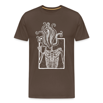 Kaffee trinkendes Skelett mit Tentakel Kopf - Männer Premium T-Shirt - by Artful Alchemist