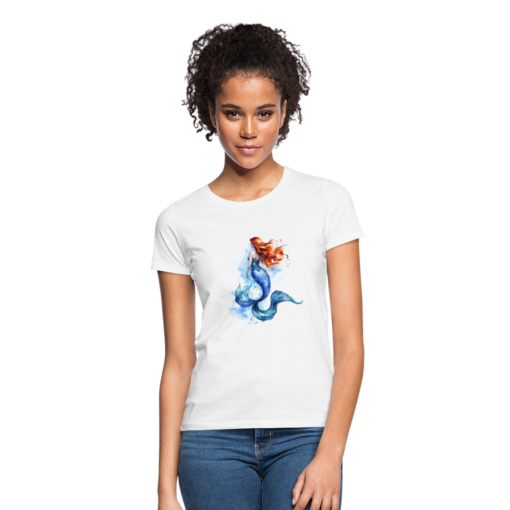 Meerjungfrau als Aquarelle - Frauen T-Shirt - Weiß