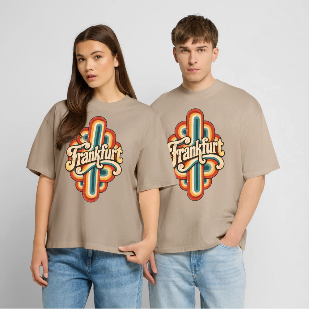 Frankfurt Retro – Oversized Unisex Bio T-Shirt - Steingrau