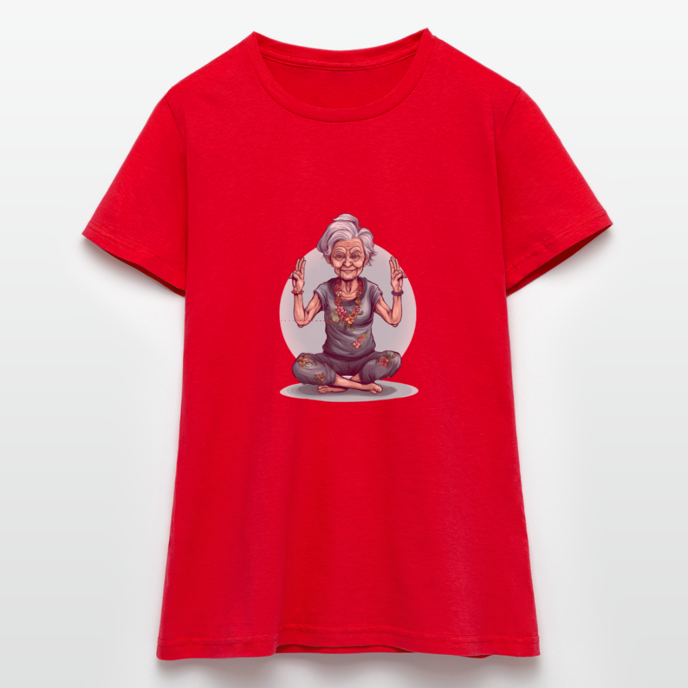 Coole Yoga Oma - Meditation im besten Alter  - Frauen T-Shirt - Rot