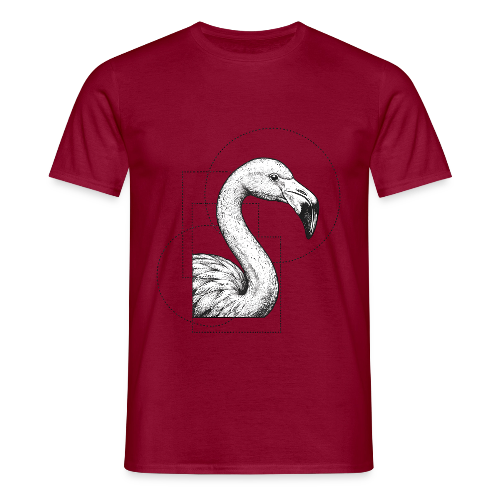 Geometric Grace – Modern Flamingo - Männer T-Shirt - by Artful Alchemist