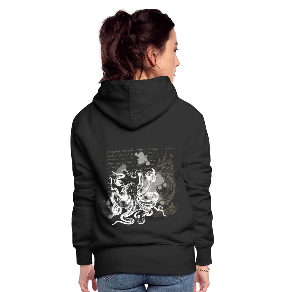 Vintage Steampunk Oktopus Motiv - Frauen Premium Hoodie - Schwarz