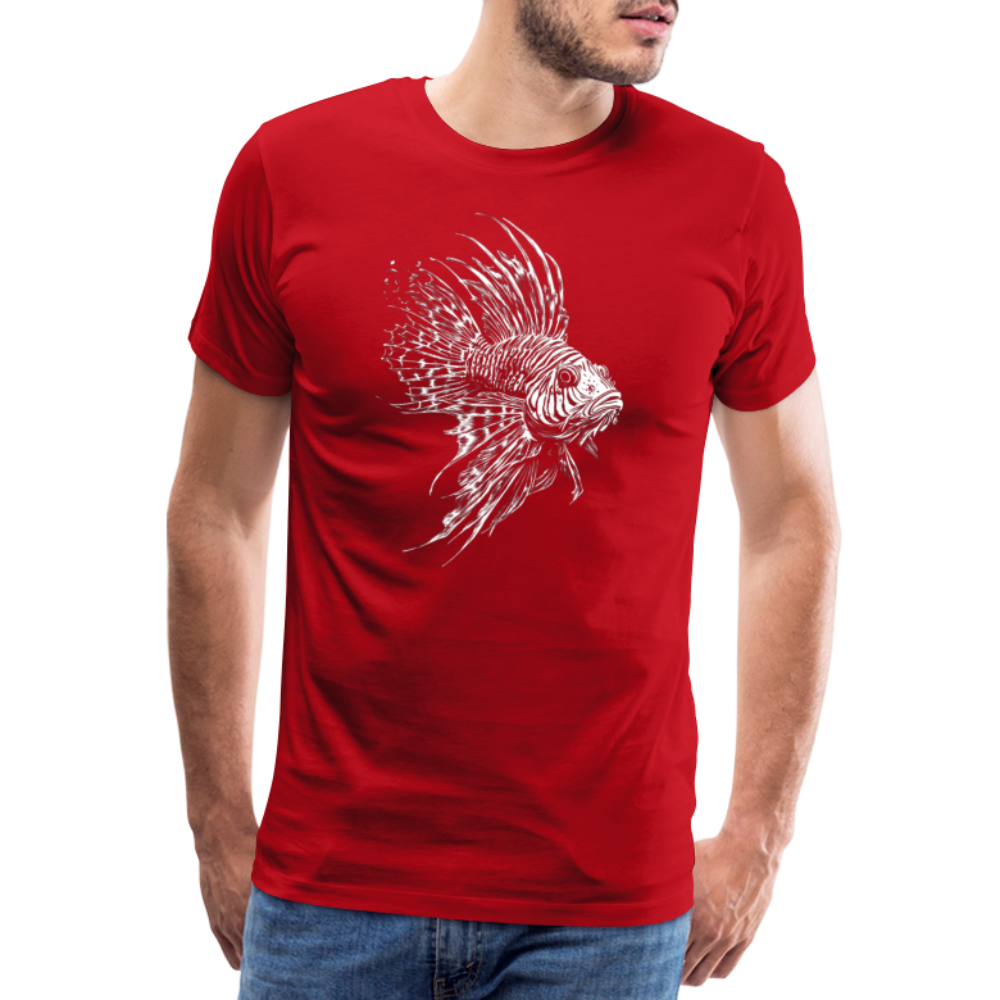 Rotfeuerfisch - Monochrom - Männer Premium T-Shirt - Rot