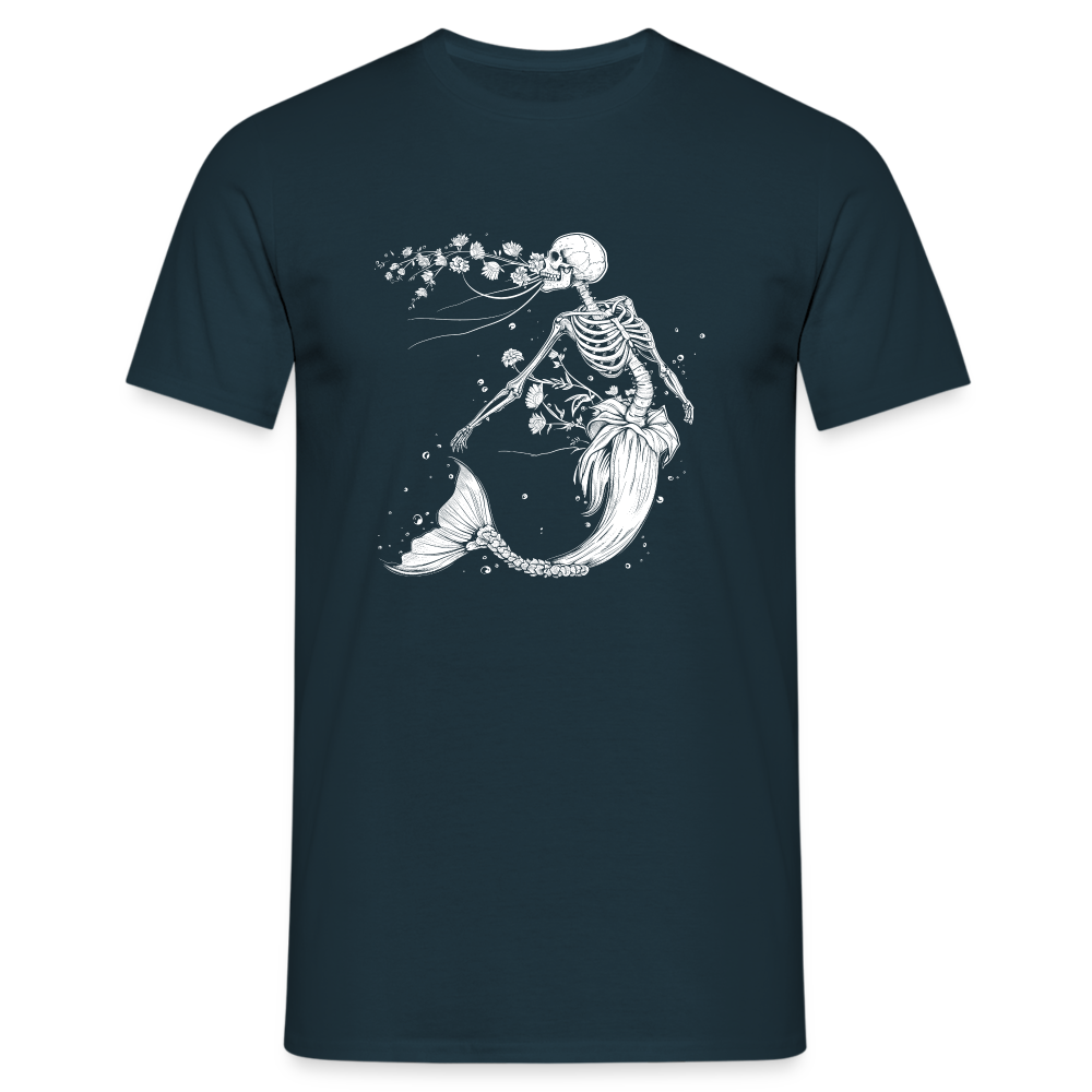 Florale Skelett Meerjungfrau - Männer T-Shirt - Navy