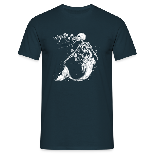 Florale Skelett Meerjungfrau - Männer T-Shirt - Navy