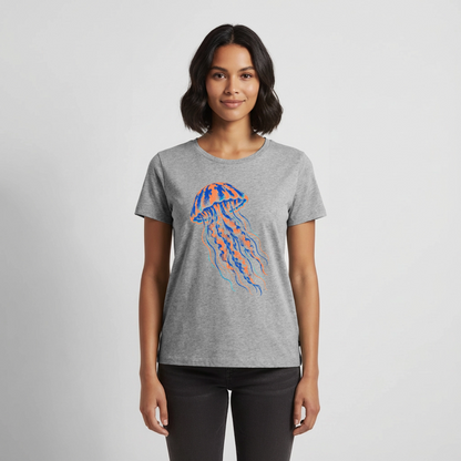 Jellyfish Ink – Frauen Premium T-Shirt - Grau meliert