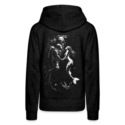Taucher und Meerjungfrau - Frauen Premium Hoodie - by Artful Alchemist