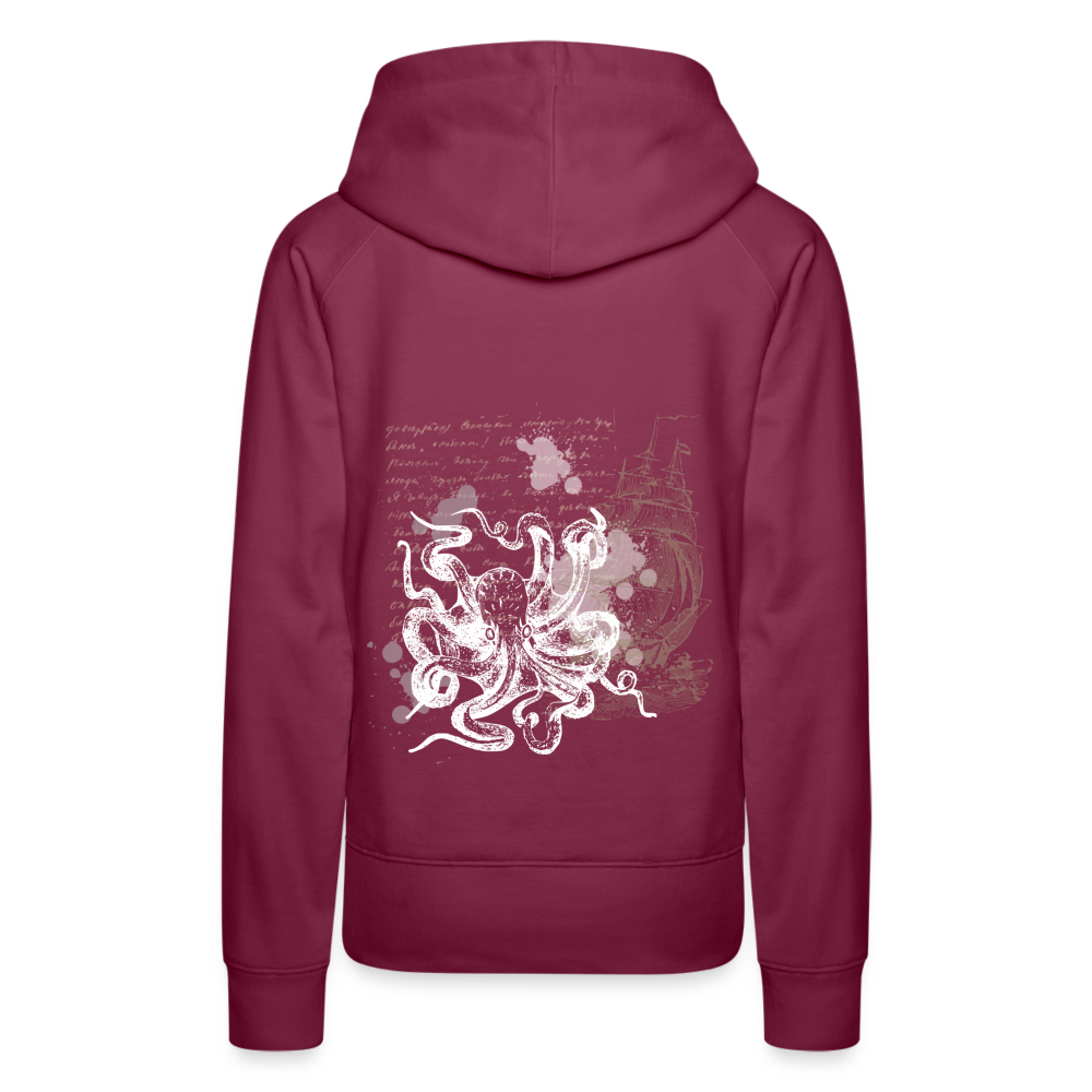 Vintage Steampunk Oktopus Motiv - Frauen Premium Hoodie - Bordeaux