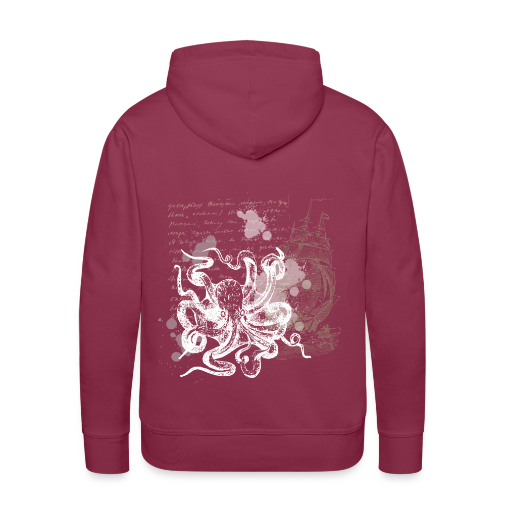 Vintage Steampunk Oktopus Motiv - Männer Premium Hoodie - Bordeaux