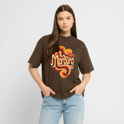 Marburg Retro – Oversized Unisex Bio T-Shirt - Dunkelbraun