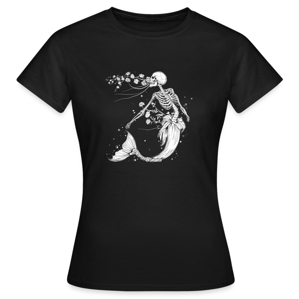 Florale Skelett Meerjungfrau - Frauen T-Shirt - Schwarz