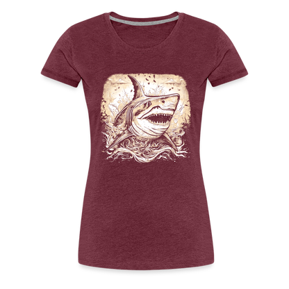 Cooler Retro Hai - Frauen Premium T-Shirts - by Artful Alchemist