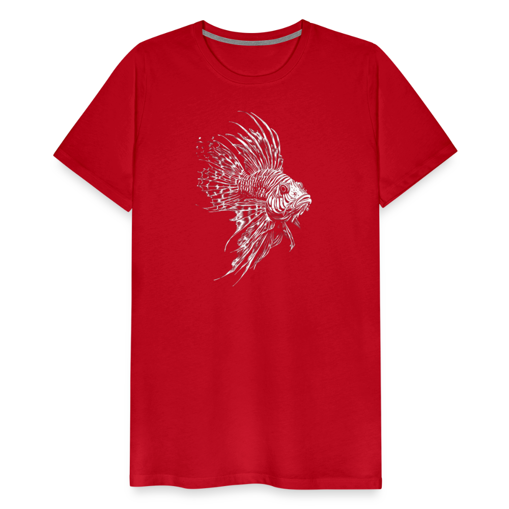 Rotfeuerfisch - Monochrom - Männer Premium T-Shirt - Rot