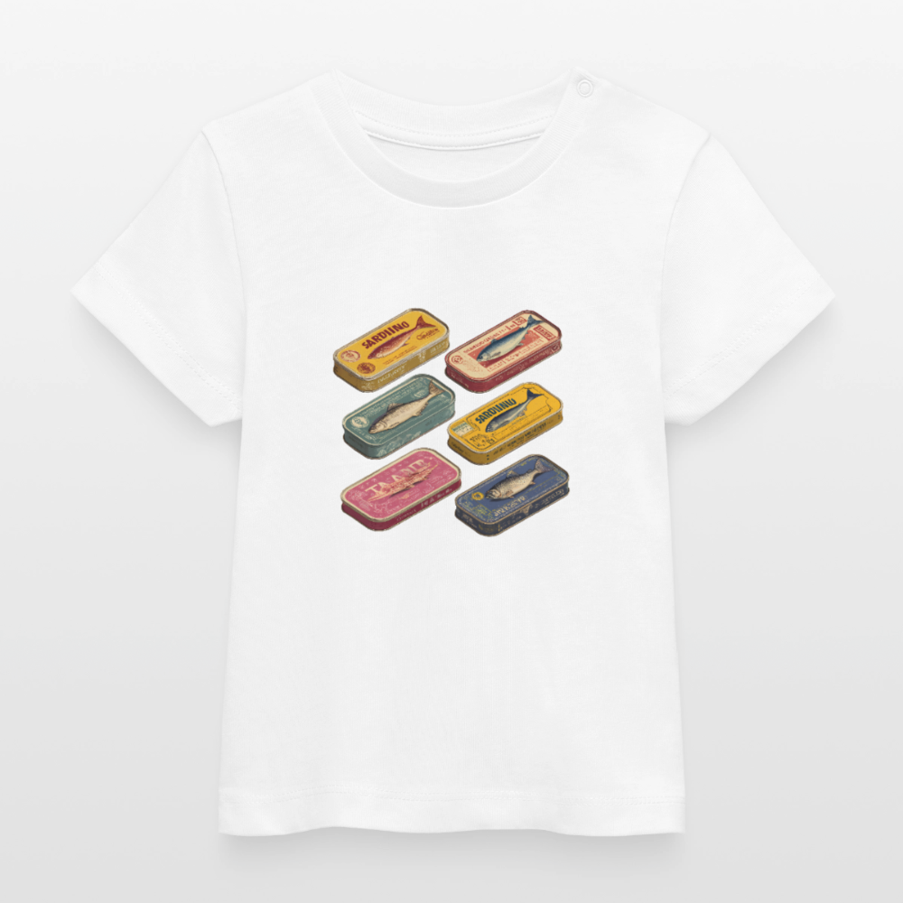 Tiny Gourmet – Retro Sardines - Stanley/Stella Baby Bio-T-Shirt BABY CREATOR - by Artful Alchemist