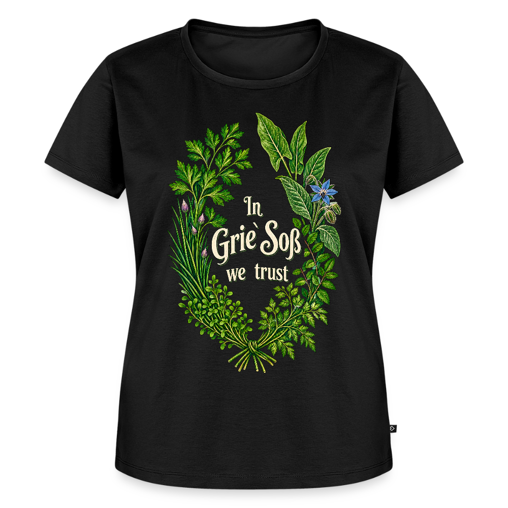 In Grie’ Soß We Trust - Frauen Premium T-Shirt - Schwarz