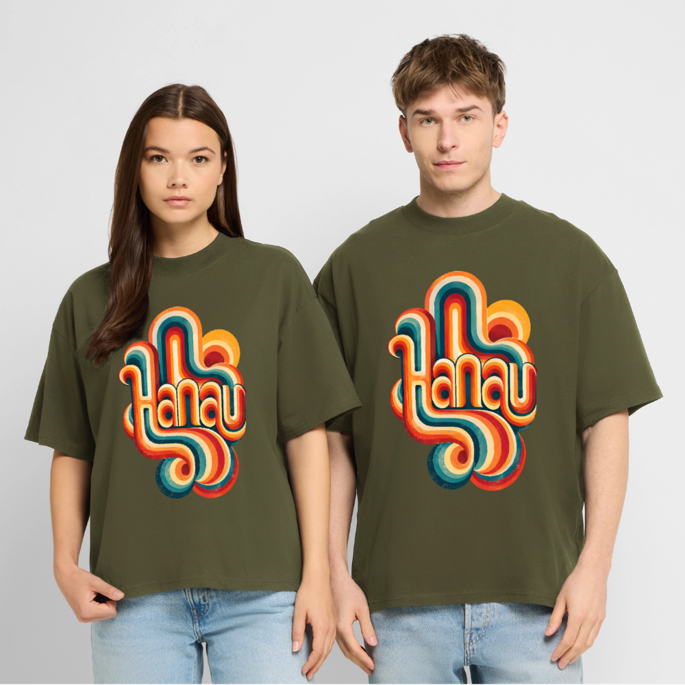 Hanau Retro – Oversized Unisex Bio T-Shirt - Khaki