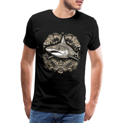 Cooler Hai mit Boho/Tribal Mustern - Männer Premium T-Shirts - by Artful Alchemist
