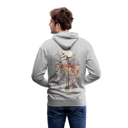 Skelett mit zarten Blumen im Boho Look - Männer Premium Hoodie - by Artful Alchemist