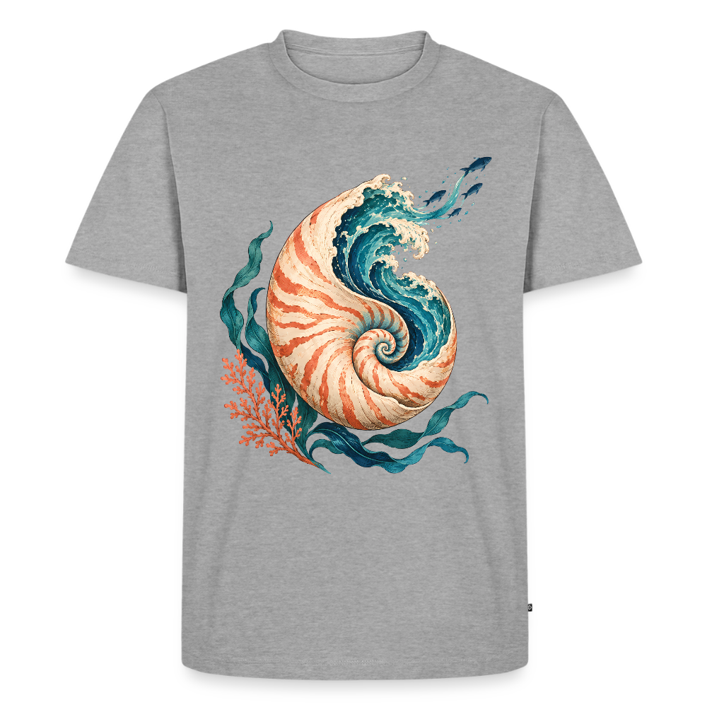 Nautilus Wave – Männer Premium T-Shirt - Grau meliert