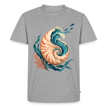 Nautilus Wave – Männer Premium T-Shirt - Grau meliert