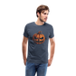 Gruseliger Horror Kürbis -Happy Halloween - Männer Premium T-Shirt - Blau meliert