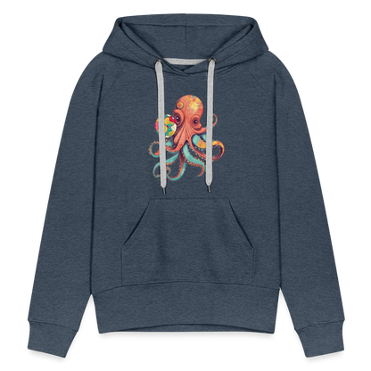 Lustiger Comic Oktopus mit Lollipop - Frauen Premium Hoodie - by Artful Alchemist