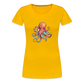 Lustiger Comic Oktopus mit Lollipop - Frauen Premium T-Shirts - Sonnengelb