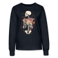 Skelett mit zarten Blumen im Boho Look - Frauen Sweatshirt - Navy