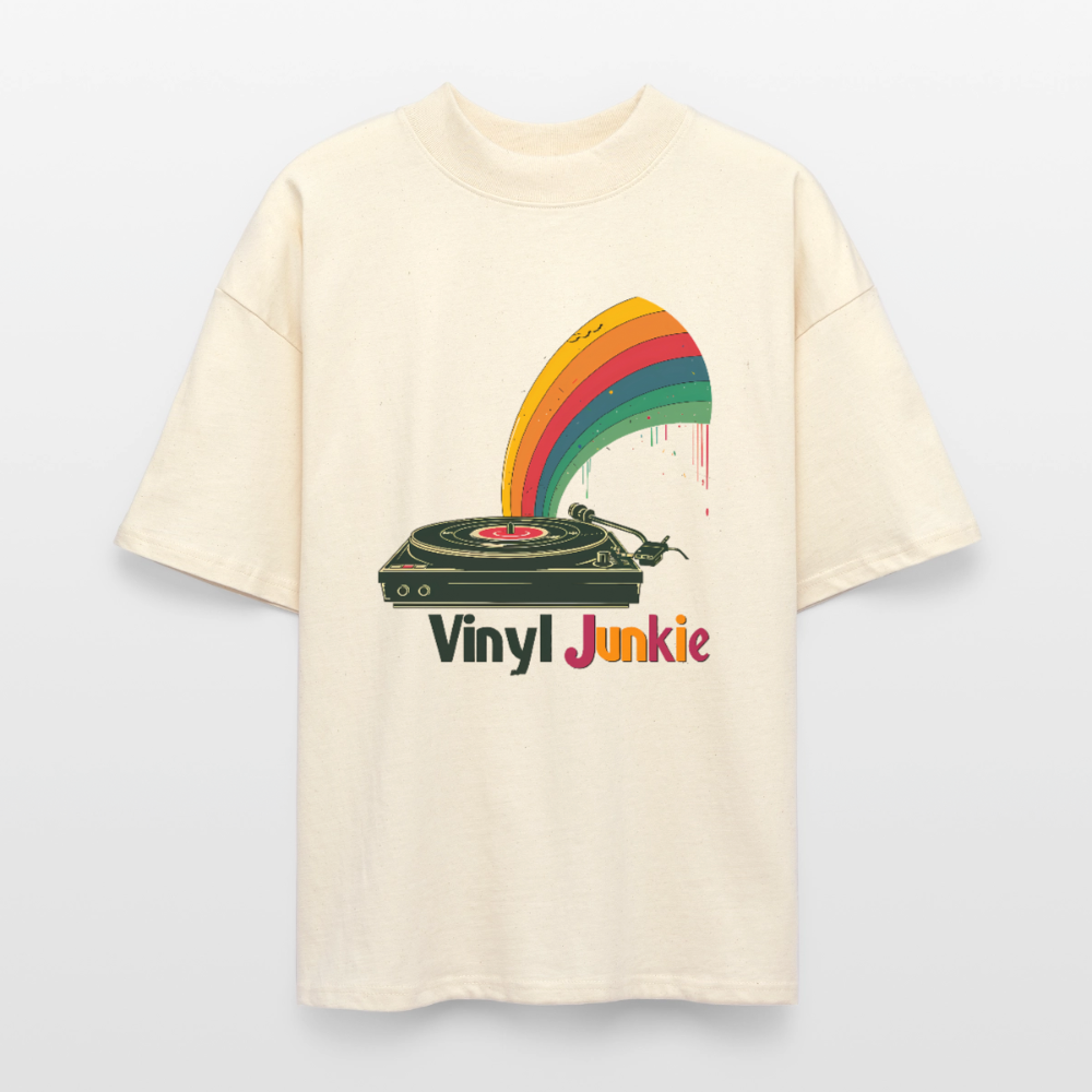 Vinyl Junkie Rainbow - Stanley/Stella Oversized Unisex Bio T-Shirt Blaster 2.0 - by Artful Alchemist