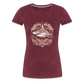 Cooler Hai mit Boho/Tribal Mustern - Frauen Premium T-Shirts - Bordeauxrot meliert