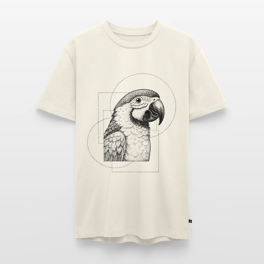 Hidden Jungle – Minimalist Parrot Dot-Art - Männer Premium Bio T-Shirt - by Artful Alchemist