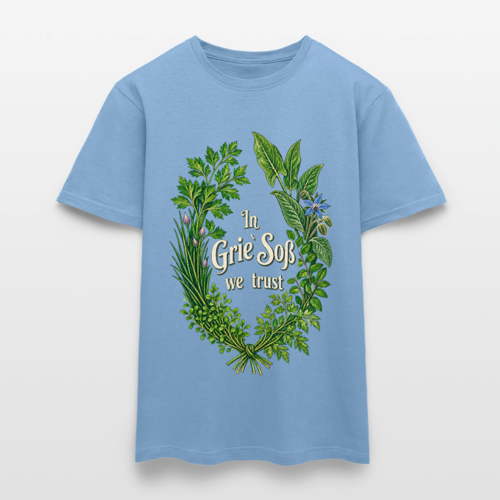 In Grie` Soß we trust - Männer T-Shirt - Carolina Blue