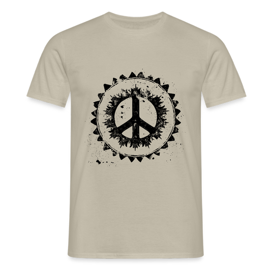 Urban Retro Peace Zeichen - Männer T-Shirt - Sandbeige