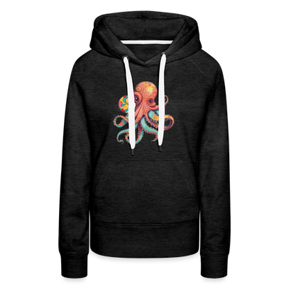 Lustiger Comic Oktopus mit Lollipop - Frauen Premium Hoodie - by Artful Alchemist
