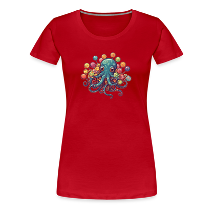 Lustiger Comic Oktopus mit Lollipops - Frauen Premium T-Shirts - by Artful Alchemist