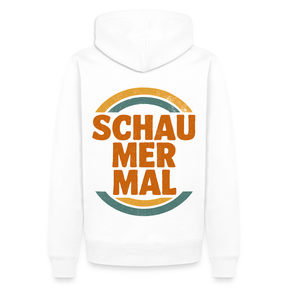 „Schau Mer Mal“ – Retro Look aus Hessen - Männer Premium Hoodie - Weiß