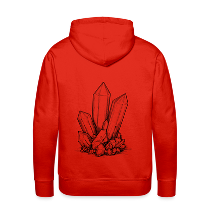 Berbau, Schlägel und Eisen, Bergkristall auf dem Rücken - Männer Premium Hoodie - by Artful Alchemist