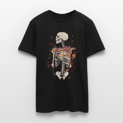 Skelett mit zarten Blumen im Boho Look - Männer T-Shirt - by Artful Alchemist