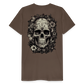 Boho Totenkopf mit Tattoos und Blumen - Männer Premium T-Shirt - Edelbraun