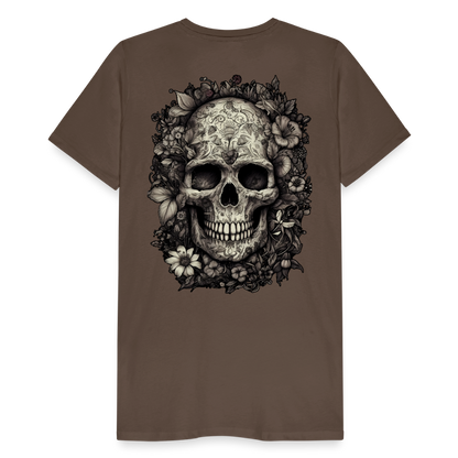 Boho Totenkopf mit Tattoos und Blumen - Männer Premium T-Shirt - by Artful Alchemist