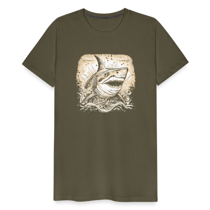 Cooler Retro Hai - Männer Premium T-Shirts - by Artful Alchemist